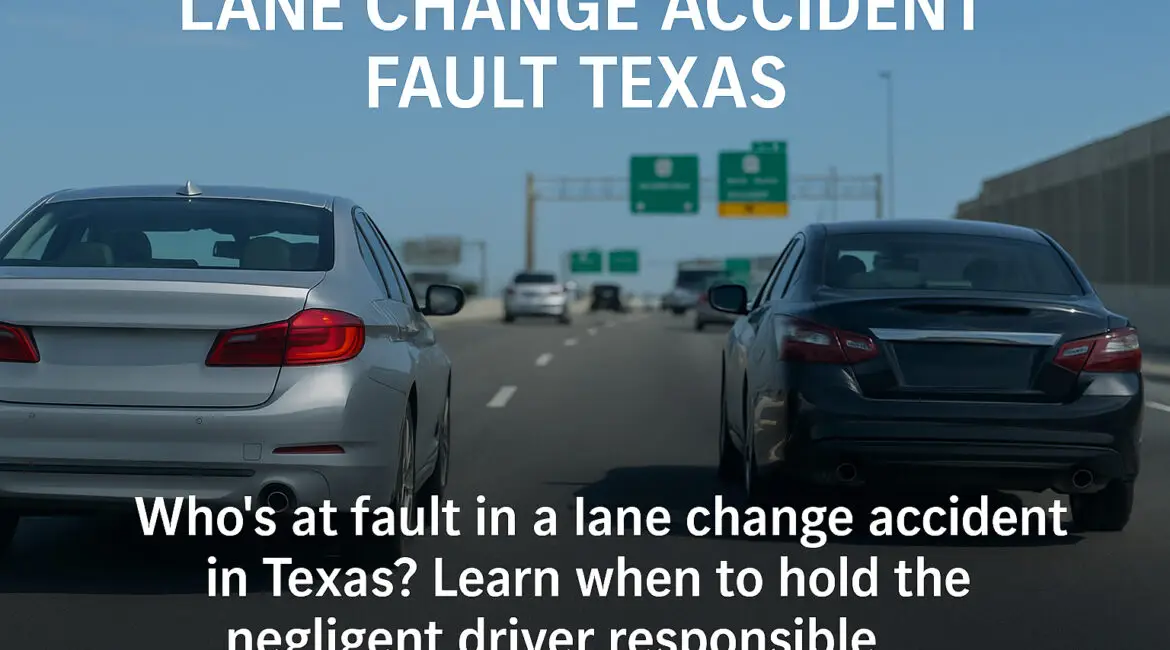 Car changing lanes on Texas highway with collision potential highlighted