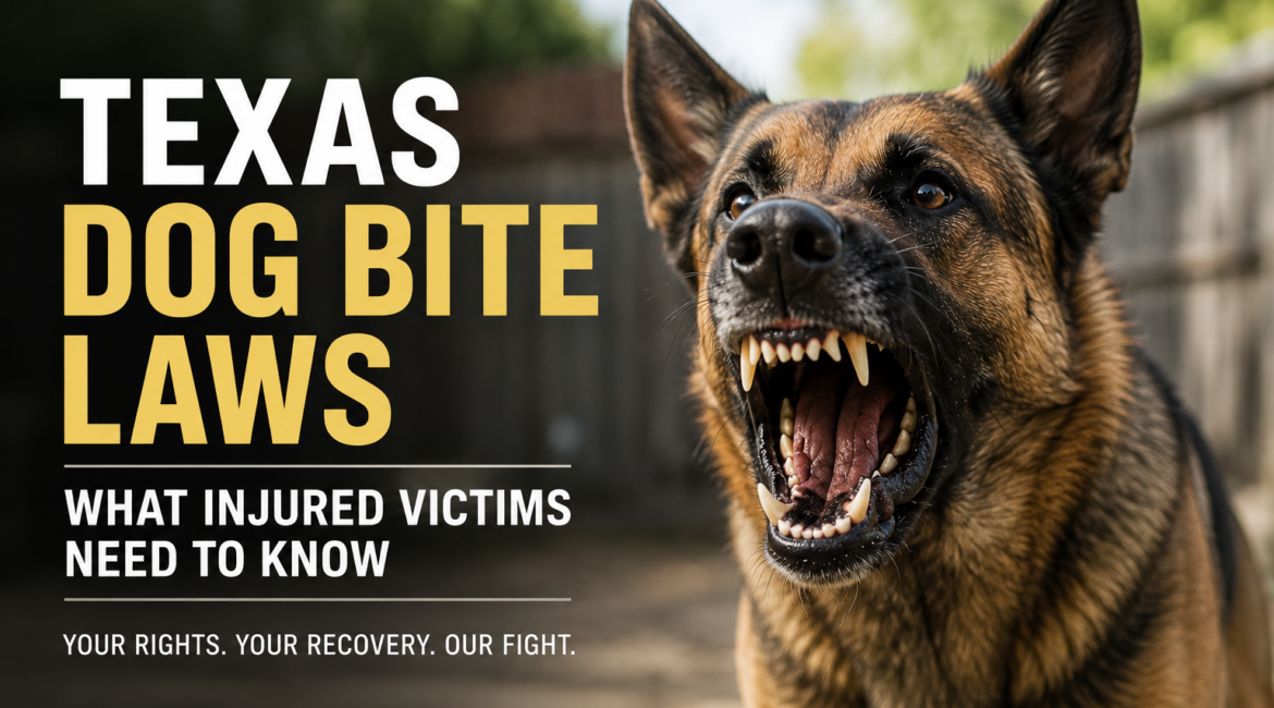 Aggressive dog representing Texas dog bite injury claims and legal rights for injured victims