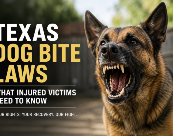 Aggressive dog representing Texas dog bite injury claims and legal rights for injured victims