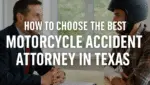 Texas motorcycle lawyer consulting with injured rider