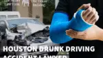 Injured client meeting with a Houston drunk driving accident lawyer at a professional office