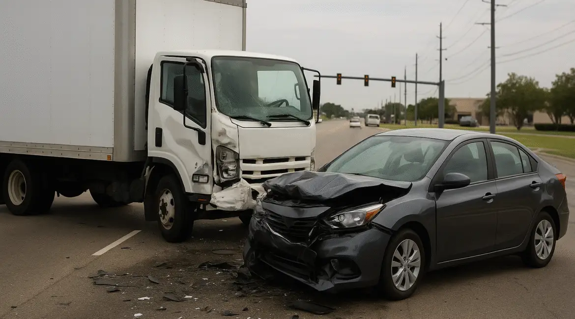 Harris County work vehicle accident lawyer helping injured worker after company truck crash.