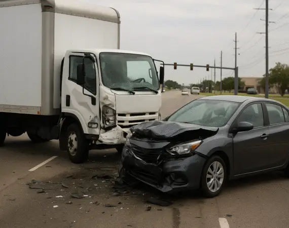 Harris County work vehicle accident lawyer helping injured worker after company truck crash.