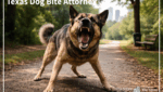 Aggressive dog on a Houston walking trail highlighting the danger of loose dogs and negligent owners in Texas