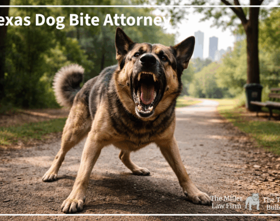 Aggressive dog on a Houston walking trail highlighting the danger of loose dogs and negligent owners in Texas