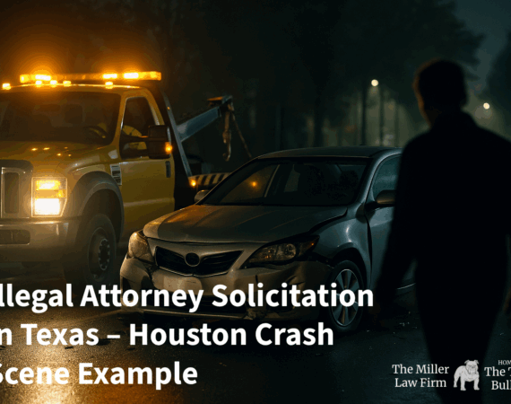 Is it illegal for a lawyer to solicit clients in Texas – example of tow truck driver illegal solicitation at a Houston crash scene.