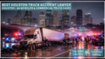 18-wheeler truck crash scene on Houston freeway at night with emergency response vehicles representing serious commercial truck accident injury cases