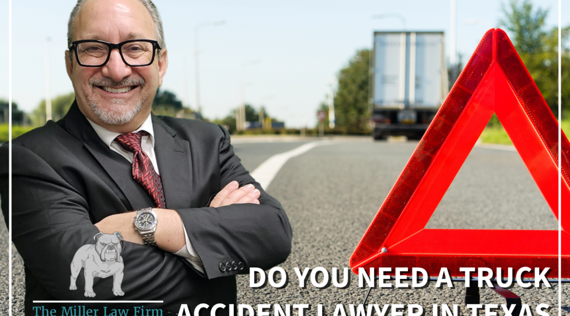 Adam Miller Houston truck accident lawyer standing near commercial truck crash scene