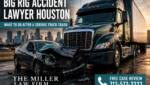 Big rig accident lawyer Houston image showing a serious truck crash involving an 18-wheeler and passenger vehicle