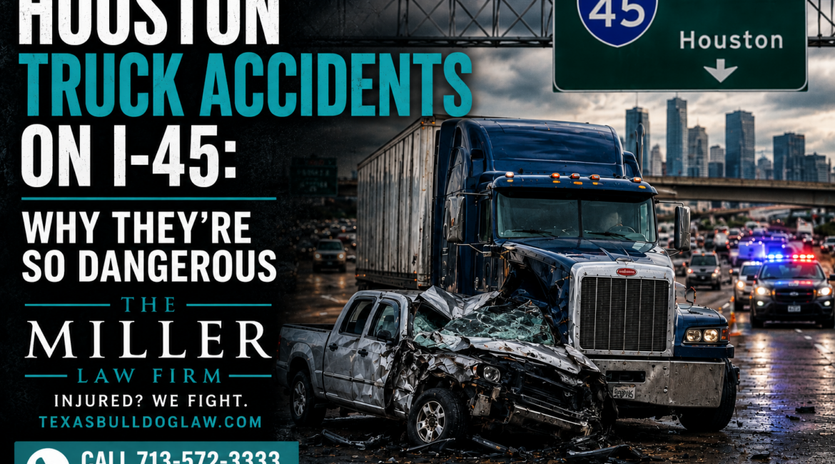 Houston truck accident involving an 18-wheeler on Interstate 45 in Houston, Texas