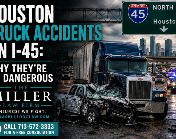 Houston truck accident involving an 18-wheeler on Interstate 45 in Houston, Texas