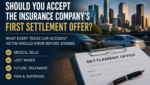 Settlement offer document after a Texas car accident illustrating factors to consider before accepting an insurance company's first settlement offer.